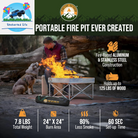 Fireside Outdoor Portable Fire Pit for Camping 24 Inch- Collapsible Pop up Fire Pit, Outdoor Camp Fire, Wood Fire Pits for Outside, Campfire Standing Fire Pit, Weighs 7 Lbs, Heat Shield NOT Included