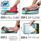 Compression Packing Cubes for Travel - Luggage and Backpack Organizer Packaging Cubes for Clothes